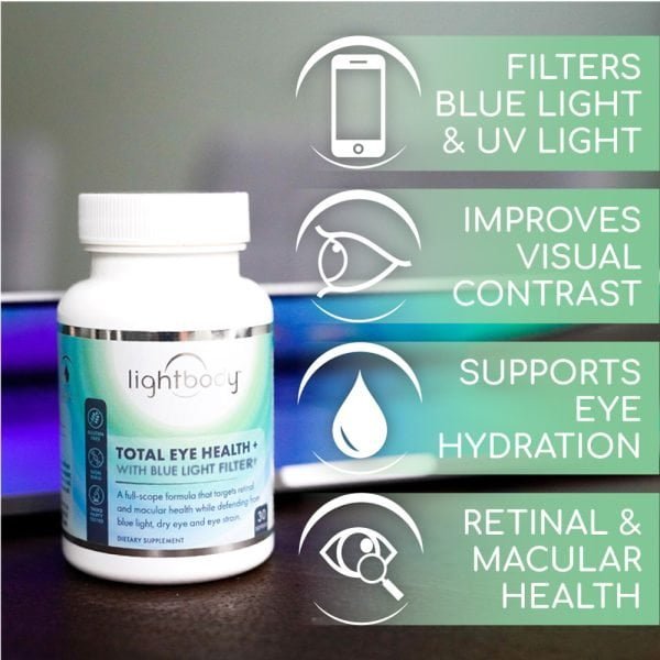 Lightbody Total Eye Health + Blue Light Filter Supplement Supports