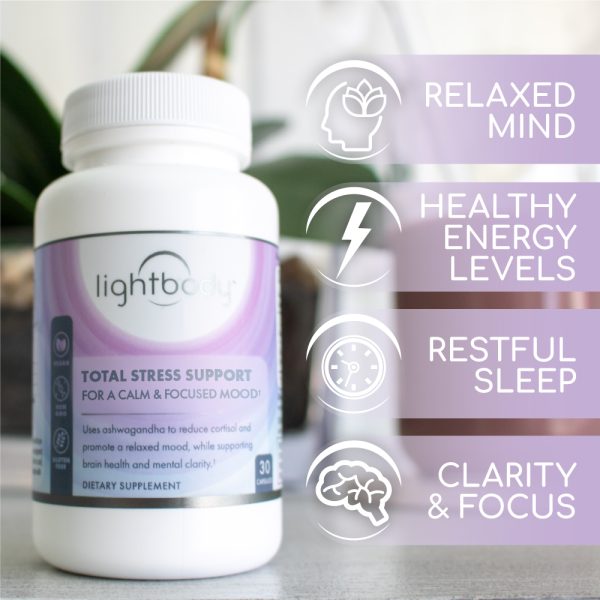 Lightbody Total Stress Support Supplement Supports Mind, Mood Healthy Stress Levels