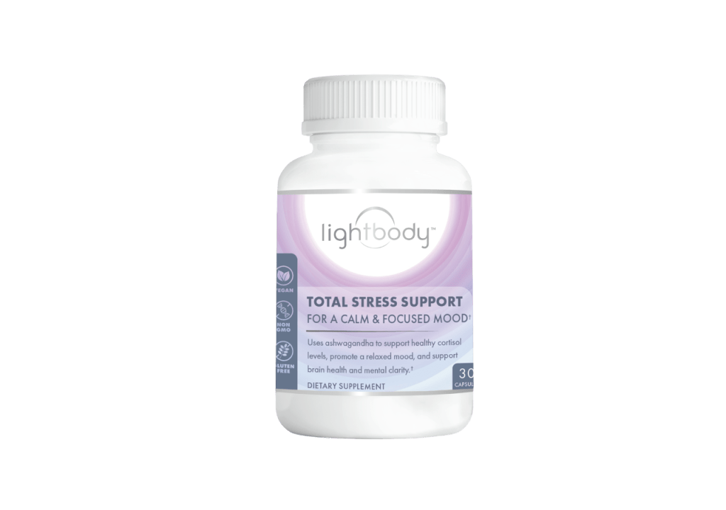 Lightbody Total Stress Support Supplement Bottle Mockup