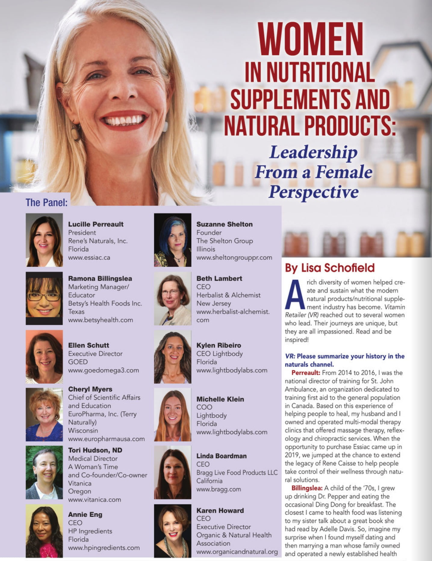 women in nutritional supplements and natural products