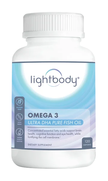 Lightbody Omega-3 Ultra DHA pure fish oil supplement Bottle.